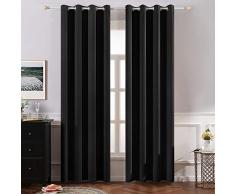MIULEE Miulee2 Scheibengardinen für Fenster, durchscheinend, Eleganz, Voile-Panel/Vorhänge/Behandlung 52W x 63L schwarz