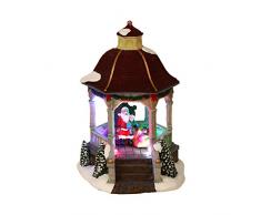 Home VILLAGE 5Â mai521mc Pavillon Weihnachtsmann mit 4Â Batterien LED Leuchtmittel Kunstharz/Poly Kunstharz, mehrfarbig
