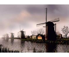 AG Design FTxxl 0103 Mühle, Papier Fototapete - 360x255 cm - 4 teile, Papier, multicolor, 0,1 x 360 x 255 cm