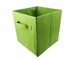 Lanscoe Faltbarer Aufbewahrungskorb, Aufbewahrungskorb, Regal, Bücherregal, Box für Home Office Design B-Green