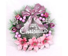 SSPalu Weihnachtsgirlande zum Aufhängen an der Tür, Wanddekoration für Weihnachten, Party, Dekoration 11.8 Rose
