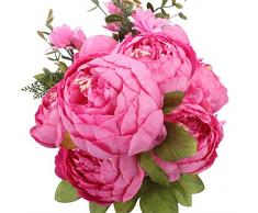 Duovlo Künstliche Pfingstrose, Seidenblumen, Vintage, Hochzeitsdekoration, 1 Stück Spring Peach Pink