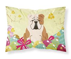 Ostereier Englische Bulldogge Rehkitz weißer Stoff Standard-Kissenbezug
