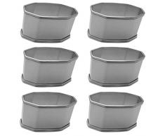 Serviettenring Octo L 5,5 cm 6er Set Silber Plated versilbert für Stoffservietten