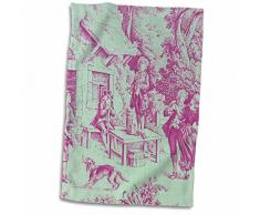 3dRose French Farm Popular Toile Print Handtücher, Mehrfarbig, 15 x 22