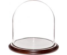 PlyMor Glasglocke, 24 x 25 cm Sockel aus dunklem Mahagoni