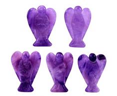 rockcloud Schutzengel aus Kristallstein, geschnitzt, 3,8 cm 1.5 5pcs Amethyst