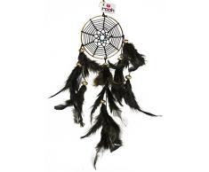 ROOH Traumfänger ~ schwarz türkis ~ handgefertigt wandbehängen für positive (Home Décor Akzente, Wandbehänge, Garten, Auto, Outdoor, Schlafzimmer, Schlüsselanhänger, der Meditation, Yoga Tempel, Windspiel) (schwarz)