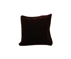 Elina Home 2 Set von 6 gemütlichen, soliden Samt-Kissen, dekorative Kissenbezüge für Sofa, Couch mit Reißverschluss, 45,7 x 45,7 cm, Kaffeebraun