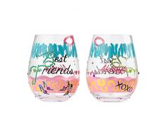 ENESCO Designs von Lolita Best Friends Weinglas Set, Multicolor