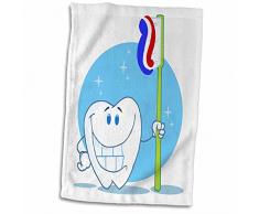 3D Rose Happy Smiling Tooth with Zahnbürste Dental Cartoon Handtuch Sport Handtuch 15x22