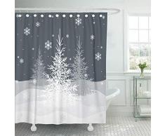 Emvency Dekorativer Duschvorhang Green Fantasy White Einhorn in dunklem Wald Blue Horse 167,6 x 182,9 cm wasserdicht schimmelresistent Badezimmer Duschvorhänge Set mit Haken 72Wx72L Multi 4