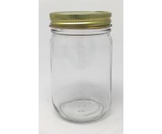 Packaging For You Pint (16 oz) Old Fashioned Verpackung für Sie 12 Pack Sturzglas mit Deckel Goldfarben