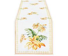 Simhomsen Kreuzstich Stickerei Calla Lily Floral Tischläufer für Ostern, Urlaub, Frühling oder Hochzeit Dekoration, Kommode Schal 14 x 33 inches gelb