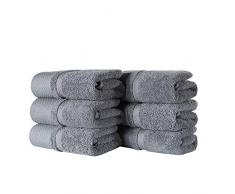 CYYKDA Leinen, türkische Baumwolle, Beste Badetücher Hotel Spa Bad Onsen Handtuch-Set 6 Hand Towels-Grey