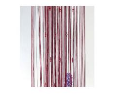 focussexy Dekorative Fadenvorhang Perlen Wand Fransen Fenster Raumteiler Rollo für Hochzeit kaffee Haus Restaurant Teile Kristall Quaste Bildschirm Home Dekoration, burgunderfarben, 39W x 78L