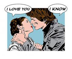 Komar Wandbild Star Wars Classic Comic Quote Leia Han | Kinderzimmer, Jugendzimmer, Dekoration, Kunstdruck | ohne Rahmen | WB117-50x40 | Größe: 50 x 40 cm (Breite x Höhe)