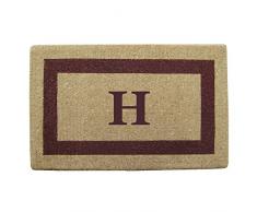 Creative Akzente Monogramm H Bilderrahmen Single Heavy Duty Fußmatte aus Kokosfaser, 96,5 x 152,4 cm braun