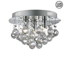 Britalia TIT1001LED Deckenleuchte, Titian, poliertes Chrom und klares Acryl, rund, 250 mm, 3 x LED G9 Lampen, 7,5 W, Chrom
