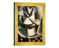 Gerahmtes Bild von Russian School Still Life with Pitcher on a Table, 1915, Kunstdruck im hochwertigen handgefertigten Bilder-Rahmen, 30x40 cm, Gold Raya