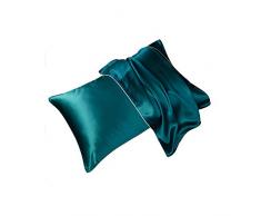 SUNYUM Kissenbezug, 100% Reine Maulbeerseide, Standardgröße 19 Momme, 600 Fadenzahl für Haar und Haut, mit verstecktem Reißverschluss, hypoallergen, weich, atmungsaktiv, Seide, 1 Stück Jade