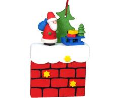 Alexander Taron Importer 10-0408 Christliches Ulbricht, Weihnachtsmann am Schornstein mit Schlitz, 7,6 x 5,1 x 1,9 cm, Rot