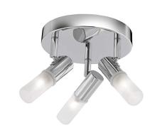 Britalia LIE1001 Liegi Badezimmerstrahler, modern, rund, IP44, 3 x G9 Lampen erforderlich (nicht im Lieferumfang enthalten), 240 V