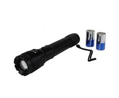 UNITEC Taschenlampe, Aluminium, schwarz, 30 x 18 x 4.6 cm