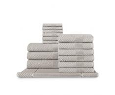 Chortex Honeycomb Handtuch-Set, silberfarben, 16-teilig