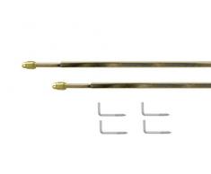 Beyond Drape Vitragenstange ausziehbar 2 Stück mit Schraubhaken flach zur Aufhängung von Scheibengardinen, Eisen, Messing, 60-90 cm