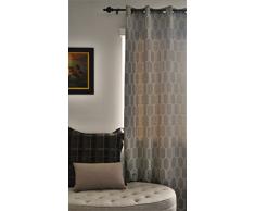 EverRouge Vorhang, geometrisch, solarbetrieben, Blickdicht, 228 cm, elfenbeinfarben