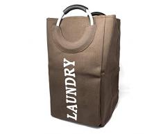 Allgala Wäschesack mit Aluminiumgriff braun