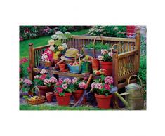 Eurographics Gartenbank, Aluminium-Dekor, Rahmengröße: 24 x 36 x 1,25, Verschiedene Galerie-Verpackungen, gebürstetes Aluminium, 36 x 24 x 1,25 iches