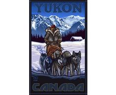 Northwest Art Mall pal-2537 ASD Yukon Kanada Schlitten Dog Team 27,9 x 43,2 cm Print von Künstler Paul A. lanquist