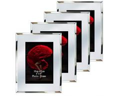 Dreamsyard Bilderrahmen aus Glas, verspiegelte Kanten, für Schreibtisch, Tischplatte 4x6