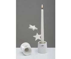 Sandra Rich 360035 Kerzenleuchter, Edelstahl, weiß, 20 x 10 x 10 cm