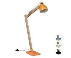 Relaxdays 10020515_111 Schreibtischlampe, skandinavisches Design, höhenverstellbar, 40 W, Holz/Stahl, 18 x 72 x 111, Holz Stahl, grün 40W 220V