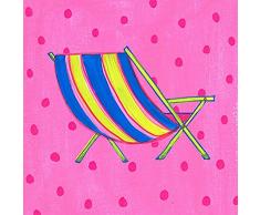 Caroline s Treasures ld6140fc Strandkorb Schaumstoff Untersetzer (4 Stück), 8,9 cm H x 8,9 cm W, multicolor