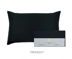 Beauty of Orient Kissenbezug, 25 Momme, 100% Reine Maulbeerseide, für Haar und Haut, natürlich, hypoallergene Seide, ideal für Körper und Schlaf Queen - 20 x 30 Midnight