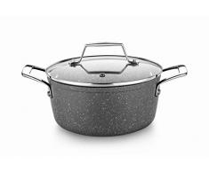 Monix Granite Kochtopf, 24 cm, geschmiedetes Aluminium mit Antihaftbeschichtung, kein PFOA, induktionsgeeignet