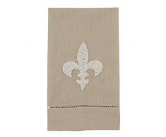 SARO LIFESTYLE Gästetuch aus Stoff, Fleur-de-Lisen-Motiv, 35,6 x 55,9 cm