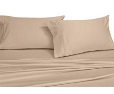 Royal s Tan 300-thread-count 4pc California-King massiv Bett Bettlaken-Set aus 100% ägyptischer Baumwolle, Superior Perkal Gewebe, tief Tasche, 100% Baumwolle