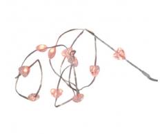 Markslöjd LED Lichterkette Minus Ljussling Akrylhjälrta 10 Mini LED Varm Vit Batteri, Rosa/Transparent, Kunststoff, 702103