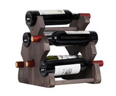 LIANTRAL Weinregal – rustikales Holz Weinflaschenhalter, 6 Flaschen Thekenregal Aufbewahrung für Bar, Keller, Schrank, Speisekammer Braun (Kreuz)