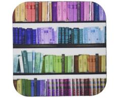 3dRose CST 112957 _ 1 farbig Bücherregal Bücher Rainbow Regale Buch Geek Bibliothek Nerd Bibliothekar Autor Weich Untersetzer, 4 Stück