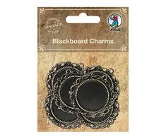 Blackboard Charms, Tafelfolien Sticker im Vintage Design, 6 Stück mit Durchmesser 40 mm, können individuell beschriftet werden, ideal als Geschenkanhänger