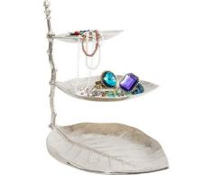 Kare Design Etagere Deko Leaf silber, silberne Etagere, silberne Blätter, drei Ablagefächer, Blattoptik, für mehr Platz am Esstisch, (H/B/T) 46x32x45cm