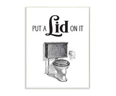 Stupell Industries Wandbild auf Leinwand, Aufschrift Put A Lid On It, mehrfarbig Wandtafel 10x15 Holzschild