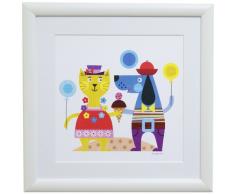 Happy Spaces Leinwandbild, für Kinder, Kunstdruck, Happy Friends by Ellen Giggenbach, 30 x 30 x 2 cm