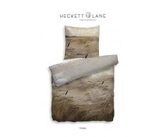 Heckett Lane Mako-Satin Wendebettwäsche Fontes 135x200 (80x80) Naturell
